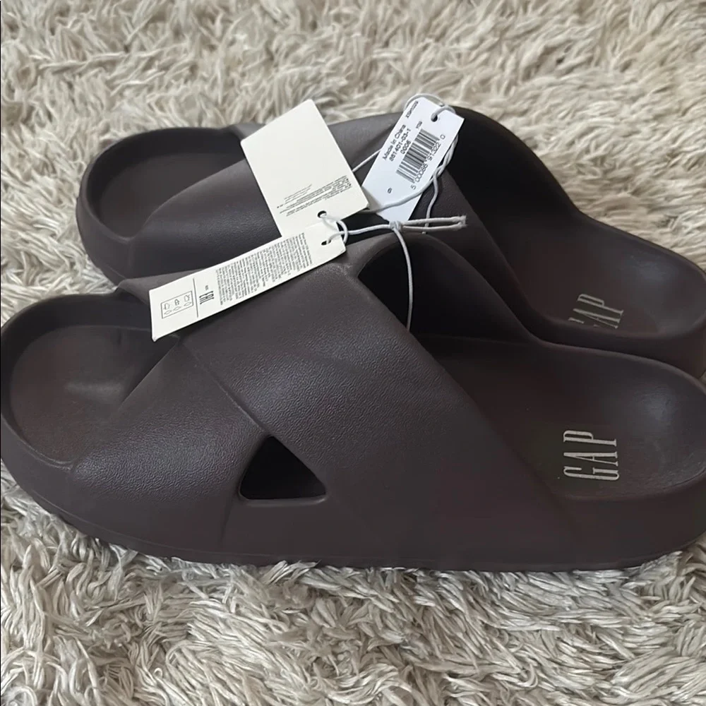 GAP Dark Purple Cross Strap Slides